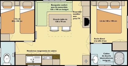 Mobil-Home - 3 pièces - 7 personnes