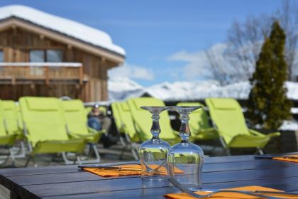 La terrasse du Village Club du Soleil à Valmorel